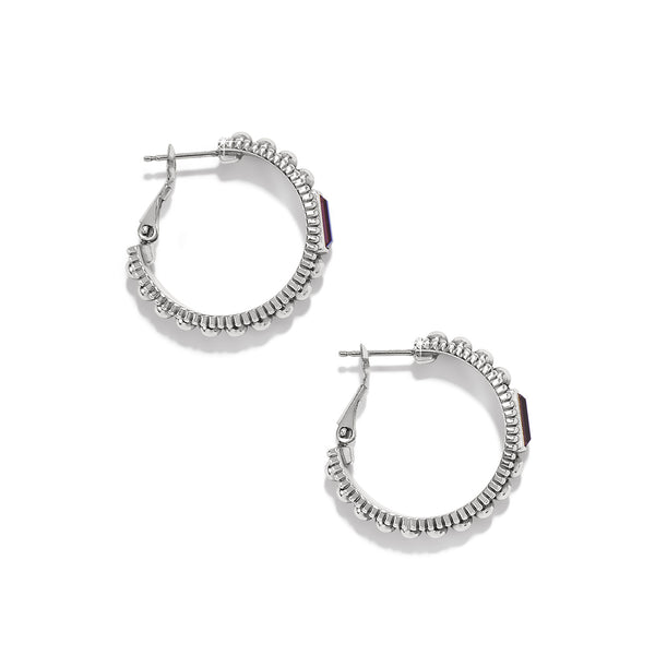 Pretty Tough Gem Hoop Earrings - Amethyst