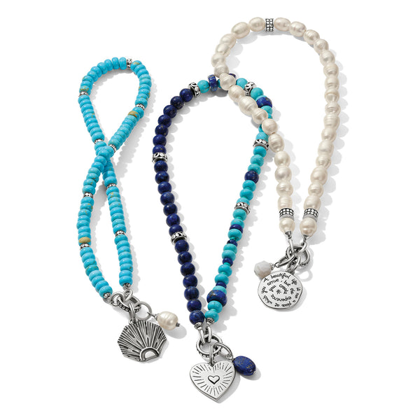 Token Charm Lapis Turquoise Necklace