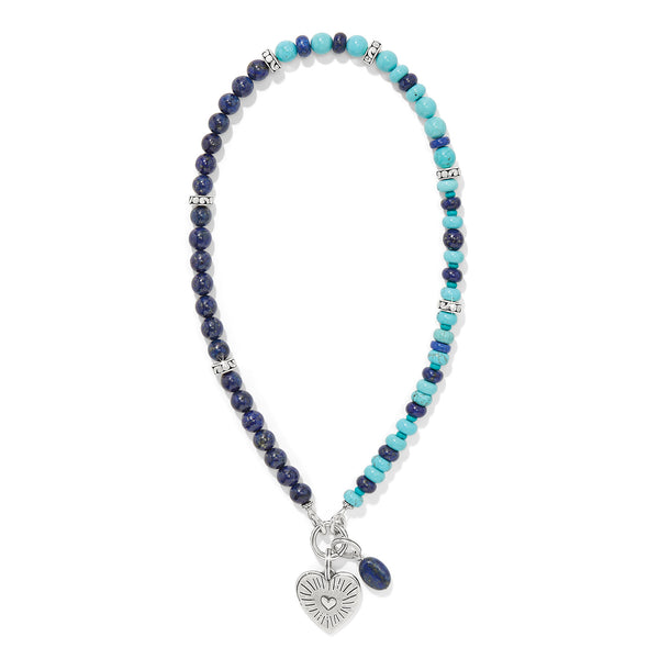 Token Charm Lapis Turquoise Necklace