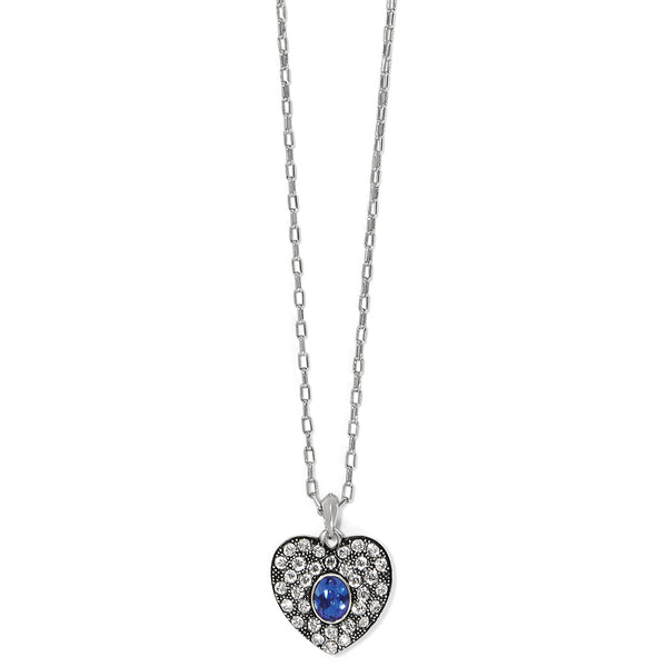Adela Heart Mini Necklace Blue