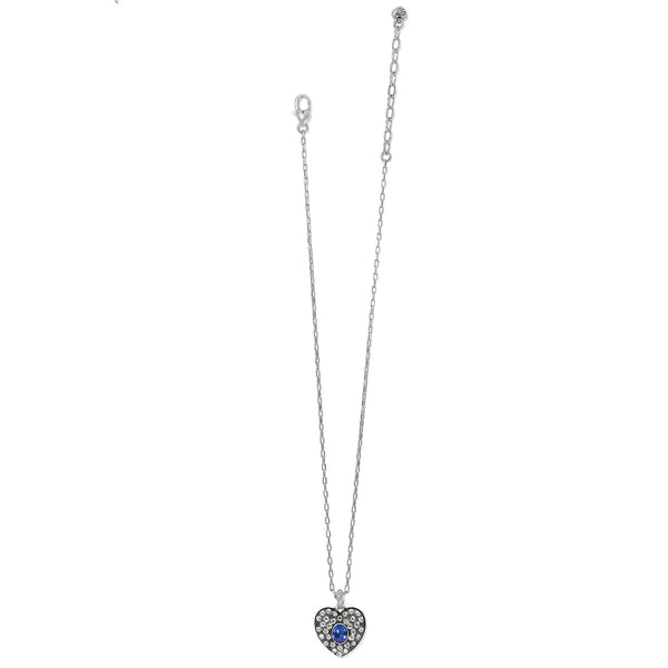 Adela Heart Mini Necklace Blue