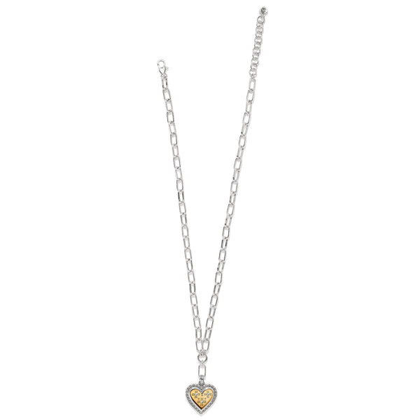 Mosaic Heart Two Tone Necklace