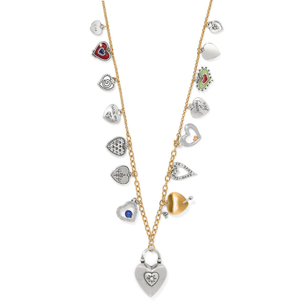 One Heart Long Charm Necklace