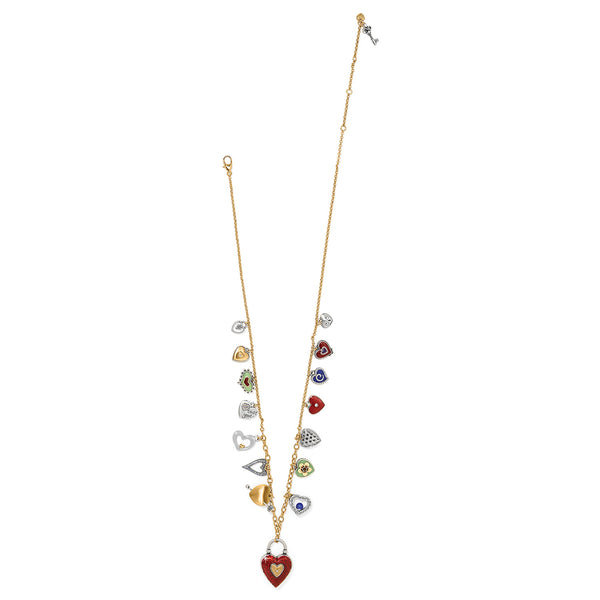 One Heart Long Charm Necklace