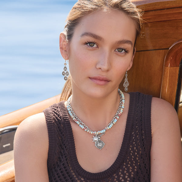 Mosaic Mojave Beam Beaded Necklace