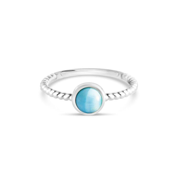 Rope Stacker Ring Round Larimar