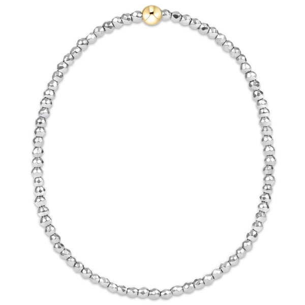 Silver Faceted Hematite 2mm bead bracelet