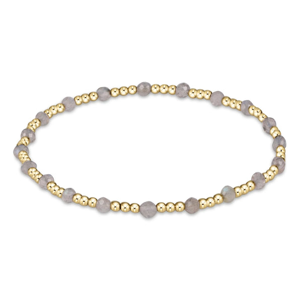 Gemstone Gold Sincerity 3mm Bead Bracelet - labradorite