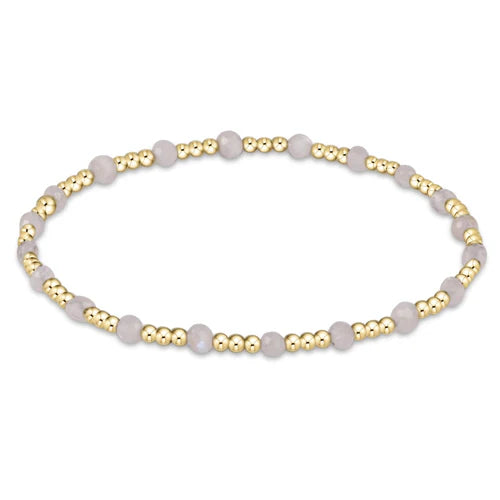 Gemstone Gold Sincerity 3mm Bead Bracelet - moonstone