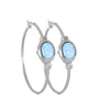 Opalas do Mar Collection - Blue Opal Oval Hoop Earrings silver small