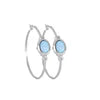 Opalas do Mar Collection - Blue Opal Oval Hoop Earrings silver small