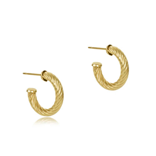 Round Gold .5" Post Hoop - 4mm Textured