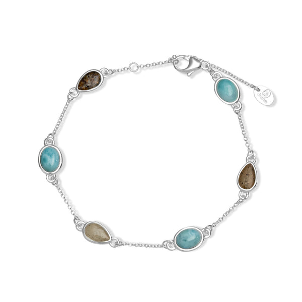 Stepping Stone Bracelet - Larimar & Sand