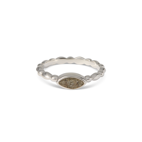 Marquise Textured Stacker Ring - LBI Ring