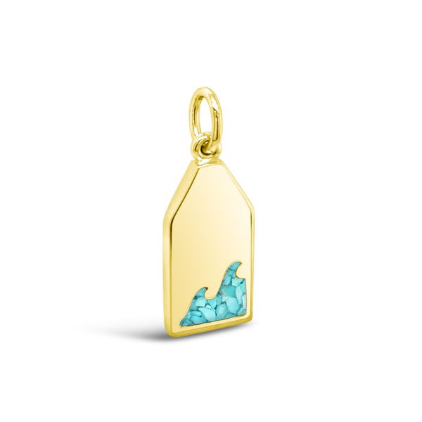 Collectible Travel Treasures™ Wave Tag Charm Gold