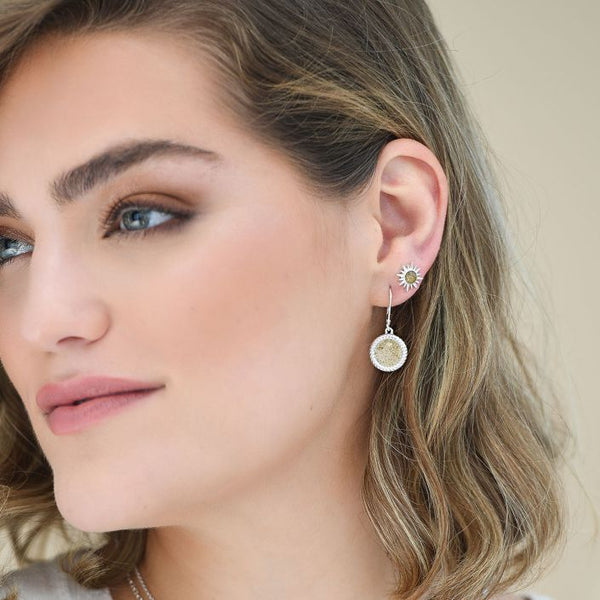 Delicate Dune Sunburst Stud Earrings