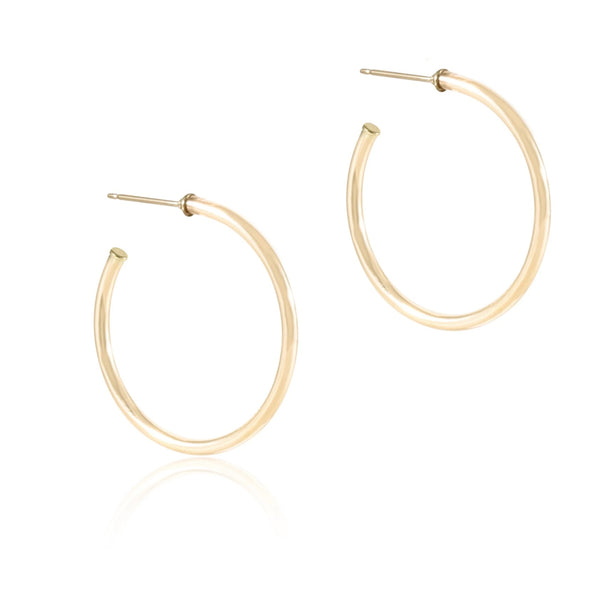 Round Gold 1.25" Post Hoop - 2mm