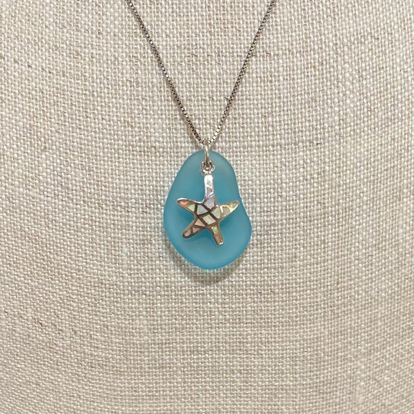 Opal Starfish Sea Glass Necklace