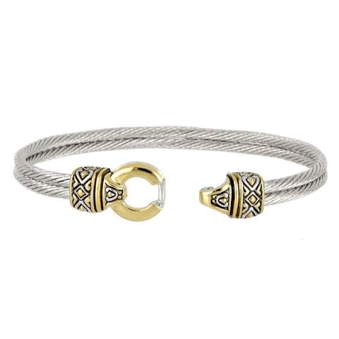 Antiqua Circle Double Wire Bracelet - Jenna Jane's Jewelry