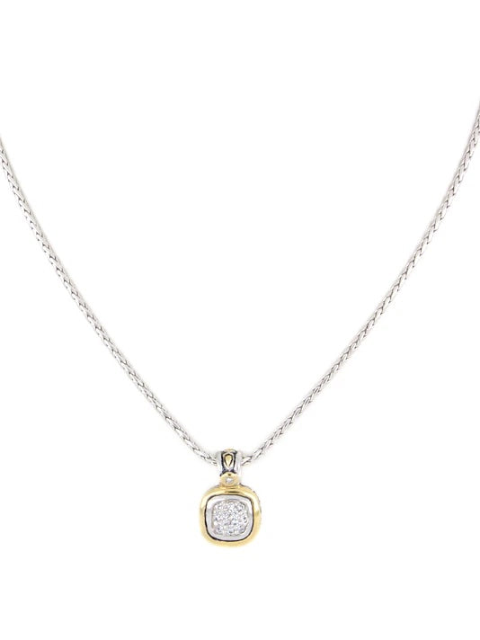 Nouveau 8x8 Cushion Pavé Pendent with Chain