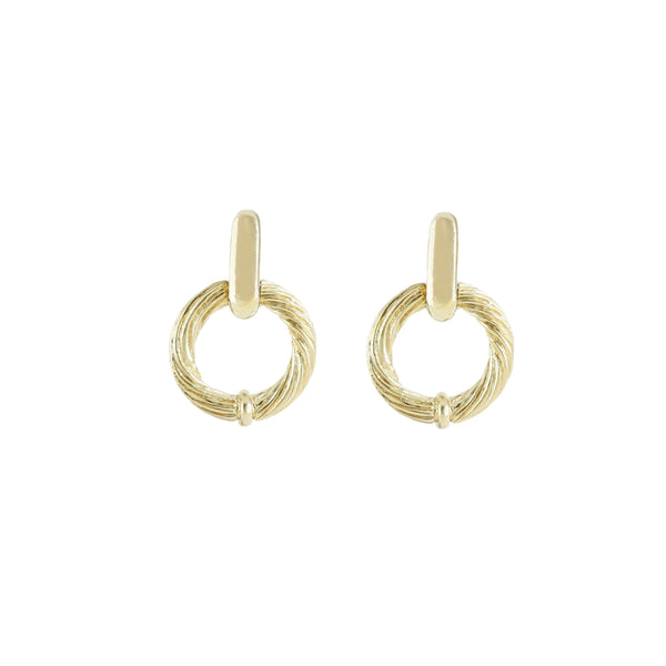 Cordão Circle LG Door knocker Post Gold Earring