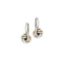 Infinity Knot Two Tone French Wire Earrings