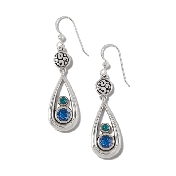 Elora Gems Sapphire-Emerald Teardop French Wire Earrings
