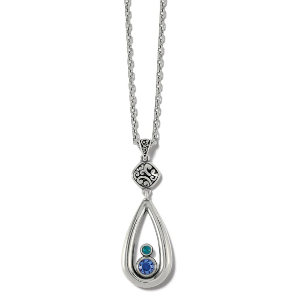 Elora Gems Sapphire-Emerald Teardrop Necklace