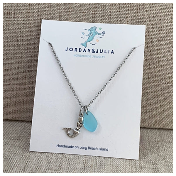 Mermaid Cham duo Sea Glass Necklace