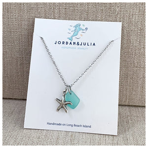 Starfish Charm Sea Glass Necklace