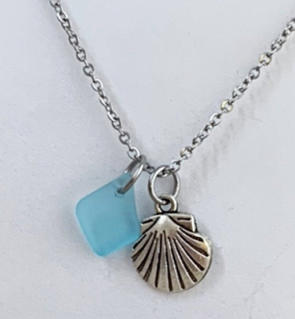 Seashell duo Sea Glass Necklace