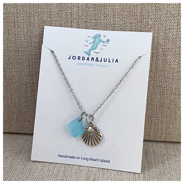 Seashell duo Sea Glass Necklace