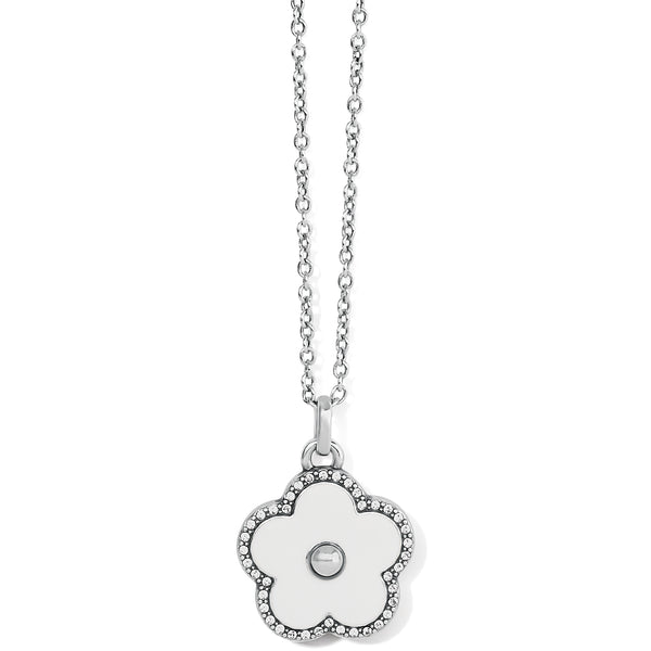 Dazzling Love Flower Necklace - White