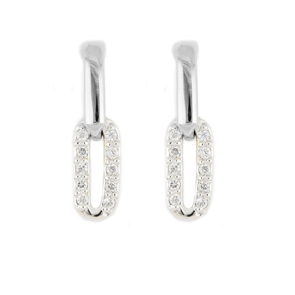 Diamante Small Two Link Pavé Post Earring