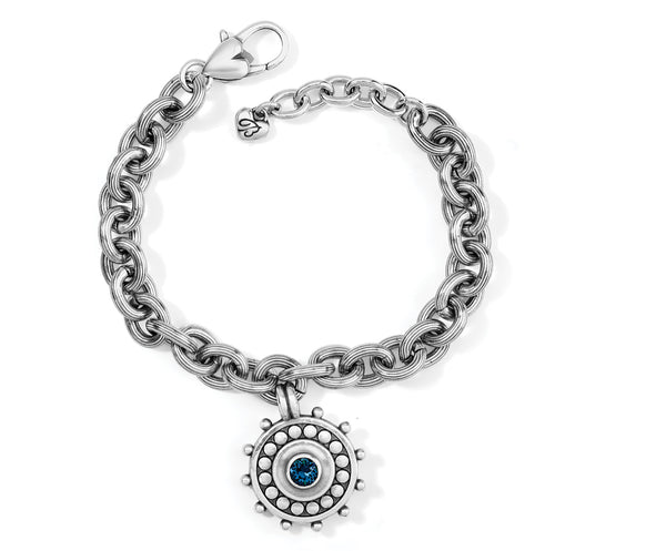 Pebble Dot Medallion Bracelet Blue Chain