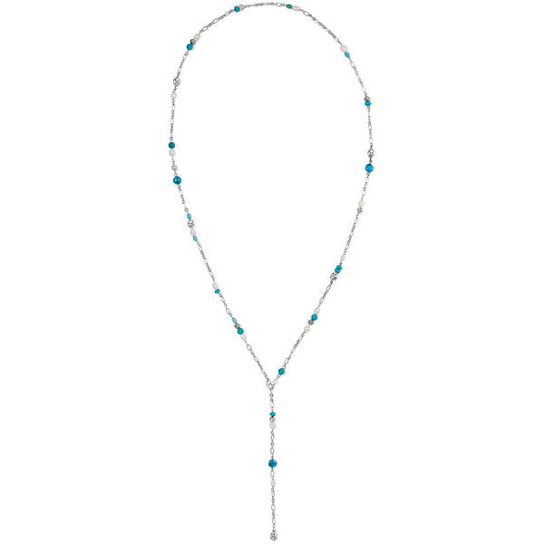 Pebble Turquoise and Pearl Convertible Y Necklace