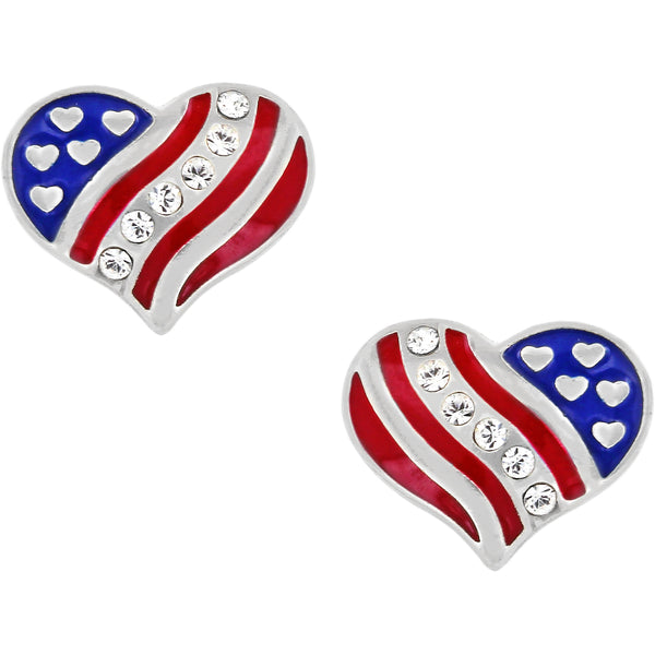 Hearts & Stripes Mini Post Earrings