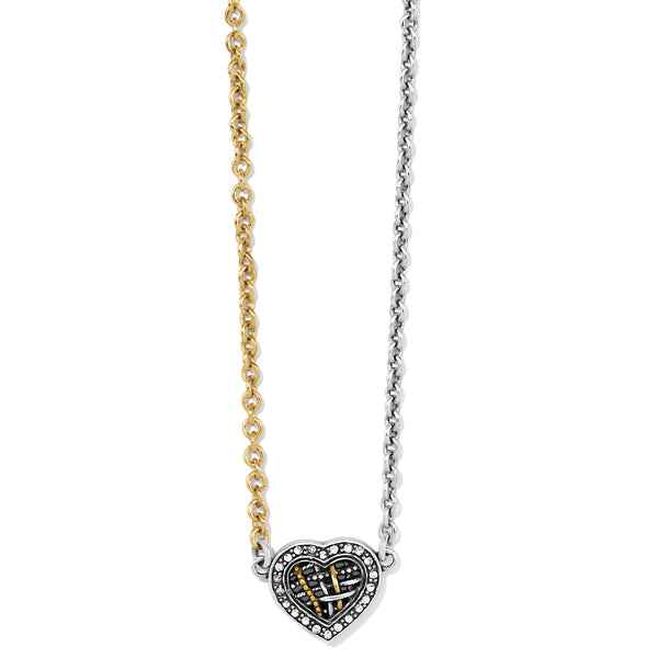 Neptunes Rings Woven Heart Petite Necklace