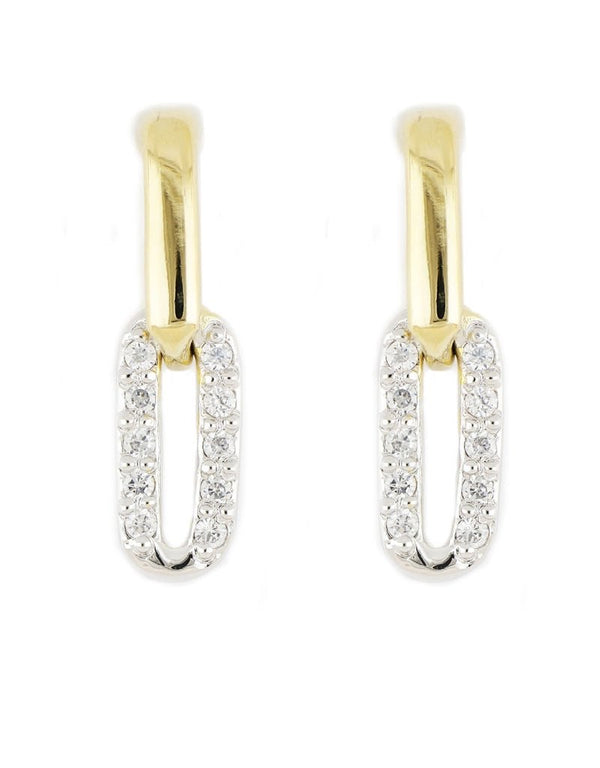 Diamante Small Two Link Pavé Post Earring