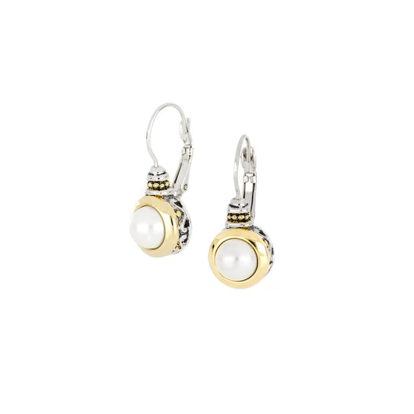 Perola White Seashell Pearl French Wire Earrings
