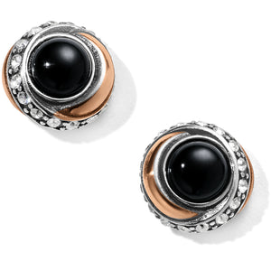 Neptune's Rings Black Agate Button Earrings - Jenna Jane's Jewelry