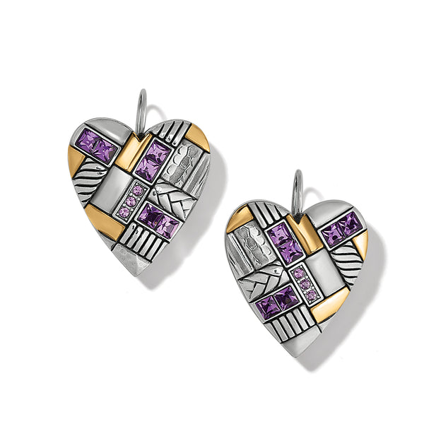 Tapestry Royal Heart French Wire Earrings