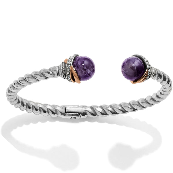 Neptune's Rings Amethyst Open Hinged Bangle - Jenna Jane's Jewelry