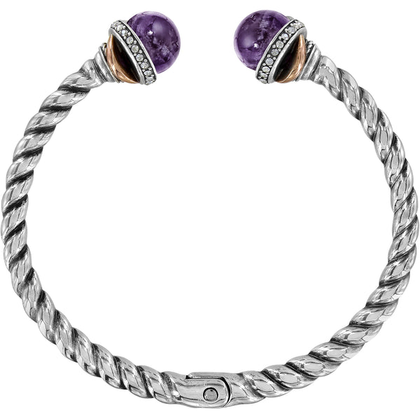 Neptune's Rings Amethyst Open Hinged Bangle - Jenna Jane's Jewelry