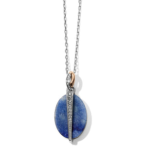Neptune's Rings Oval Brazil Blue Quartz Reversible Short Necklace - Jenna Jane's Jewelry