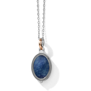 Neptune's Rings Oval Brazil Blue Quartz Reversible Short Necklace - Jenna Jane's Jewelry