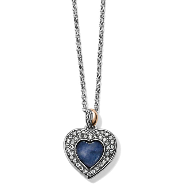 Neptune's Rings Brazil Blue Quartz Heart Reversible Necklace - Jenna Jane's Jewelry