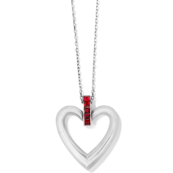 Spectrum Open Heart Necklace - Red
