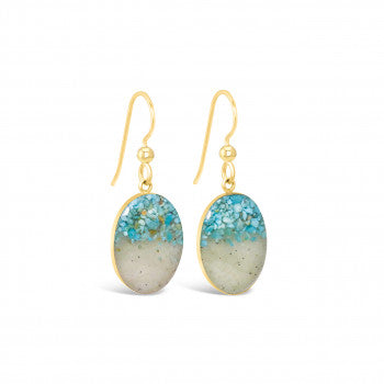Sandrop Earrings Gold  - Turquoise Gradient