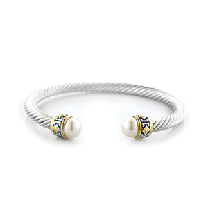 Small Pearl Wire Cuff Bracelet - Jenna Jane's Jewelry